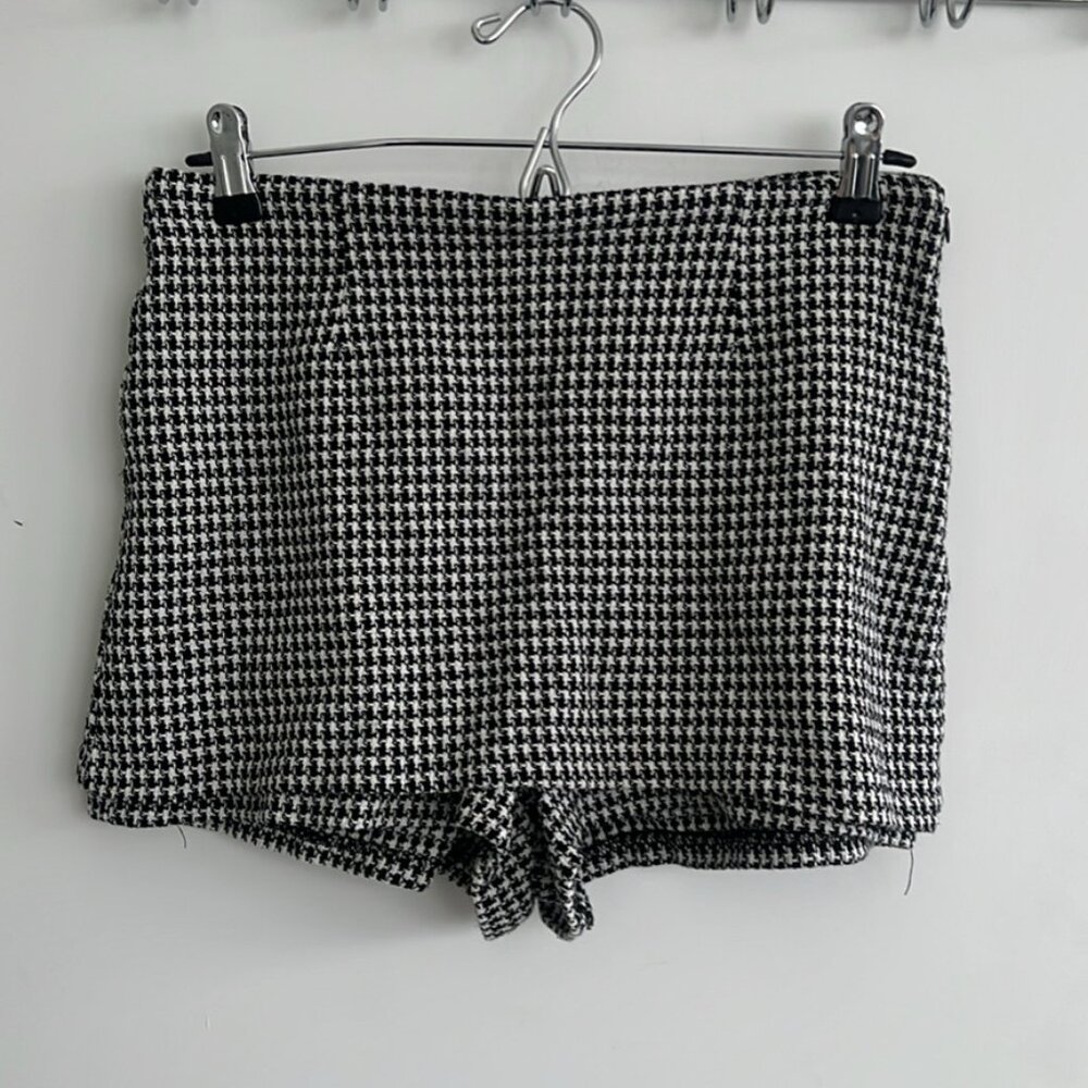 Zara Houndstooth High-rise Skort, Size L